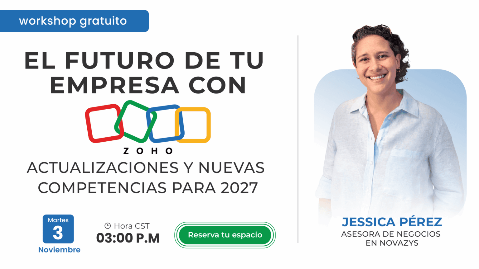 Workshop gratuito Herramientas ZOHO empresariales 2027